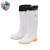 威姆仕高筒防滑卫生水靴耐磨保暖雨靴可拆卸棉套 白色 41