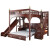 新款双层床同宽实木儿童高低床上下铺滑梯1.8米纵向中式上下床1.5 上床架+梯柜 送1张5cm棕垫 1200mm*2000mm