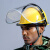 众森维特透明防护面罩安全帽面屏电焊打磨防冲击耐高温防飞溅安全防尘面具 蓝色安全帽+PC进口面屏1.5mm加厚