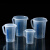 鸣固  实验室用品 pp塑料刻度量杯 带盖透明量杯带把手计量  塑料刻度量杯蓝线5000ml带盖