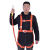 适用安全带工地施工保险带高空作业安全带全身五点式攀岩安全 橘色单小钩3米带绑腿