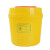 得筑工品 圆形利器盒锐器盒 医疗垃圾桶黄色医疗废物利器盒带盖按压利器桶 4L（5个装）