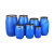 撼顿 加厚带铁箍法兰桶化工塑料桶发酵泔水桶【加厚100L蓝色】