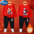 迪士尼（Disney）男童卫衣套装赛罗奥特曼捷德2024新款加绒帅气保暖上衣卫裤两件装 红色德凯【卫衣加绒套装】 100cm
