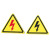 小心有电安全标识牌防触电警告机械设备标签闪电贴纸防油 黑闪电 3.5x3.5cm