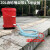 加厚塑料桶带水龙头水嘴盖家用圆形大水桶20L升塑胶桶带轮子 滑轮桶红色带软管1.5米(20L)
