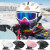 滑雪头盔男女硬盔单板双板雪镜一体式护具安全帽滑雪护具装备 哑光白款 M