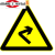 适用订制交通标志牌70三角慢字警示牌限速标牌道路反光标识牌铝板 右急转弯