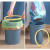 途百压圈垃圾桶简约办公室商用垃圾篓大号废纸篓绿色