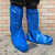 50只一次性塑料长筒靴套防水耐磨加厚鞋套下雨户外养殖畜牧蓝色 蓝色塑料靴套500只（橡筋款） 均码
