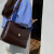 酷奇袋鼠 KQ2024新款简约时尚大容量通勤公文包女复古邮差包高级感单肩斜挎包 咖色-母亲节礼物