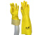 约 盾 45cm长款PVC浸塑手套 防油防酸性防碱手套BL45/双 黄色