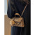 袋鼠高级感时尚单肩手提凯莉包包女士2024年新款流行质感洋气斜挎包 棕色 挂件
