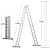 巴芬折叠梯子人字梯铝合金加厚直梯多功能工程楼梯折叠梯4折8步=9.1米