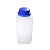 垒固 塑料蓝盖方瓶防盗盖塑料瓶试剂瓶样品瓶 100ml 塑料方瓶小口扁 