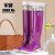 军登时尚加绒雨鞋女保暖高筒雨靴冬季纯色低跟防滑雪靴外出PVC 塑 312女高紫色（加厚绒） 35-36码