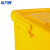 希万辉 医疗周转箱医院加厚黄色废物垃圾箱收纳盒器械桶【120L带轮】XWH0610