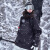 AWKA单板宽松美式滑雪服女秋冬季男士情侣防水3L专业雪地外套上衣 黑 M 偏大一码