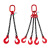 琛选工品 起重链条吊索具 多支吊具组合 G80级锰钢链条 单位：套 6.4吨1米4根链条（四钩） 