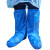 一次性鞋套防水雨天加厚长筒养殖场靴套防滑户外漂流耐磨塑料脚套 蓝色PE特厚款16g 46*40cm(10只