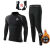 苏炳添同款紧身衣训练服男女跑步运动保暖 ZZ500黑色套装 22码（身高110-120）