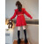 港姿莉女童连衣裙冬季3-15岁儿童新年衣服秋装新款洋气时髦大童女装 红色 120cm