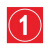 丰稚 标识牌 数字号码牌 车间仓库大门编号标识牌 反光膜铝板标志牌 红 40x40cm