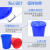 定制适用大垃圾桶带盖分类大号商用厨房酒店户外环卫厨余塑料圆桶160L 100L蓝色桶带盖送袋子
