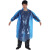 加厚成人一次性雨衣便携式pe儿童雨披游乐园户外透明雨衣 蓝色 均码xl