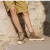 多走路（DUOZOULU）春夏新款男女鞋运动休闲鞋户外工装透气走路鞋中帮 法国中高帮(深灰黑) 35