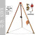 救援三脚架有限空间收缩作业装备消防三角架配件绞盘防坠 0g 五点式安全吊带(
