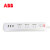 ABB 排插接线板三位六位USB五孔插排3A输出过载排延长线 金色六位五孔USB