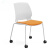 绿色塑钢接待椅会议室多功能休闲椅智慧教室学生椅美容职员椅前台 绿色-绿色软座[雪橇脚]