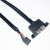定制9针转USB2.0扩展线 杜邦2.54 9pin转两口USB连体线 带螺丝孔 黑色 0.5m