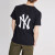 MLBNew York Yankees 纽约洋基队 大标圆领短袖T恤 男女同款 黑色 XS