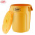 GNF塑料储物桶带盖餐厅厨房泔水潲水厨余无盖户外物业环卫垃圾桶 75升黄色带盖