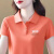 OLOEY纯色短袖t恤翻领女2024夏季新款Polo衫宽松显瘦洋气上衣 橙红色TRO 3XL 建议130-145斤