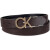 卡尔文·克莱恩（Calvin Klein）女式二合一可翻转 CK Monogram Plaque 带扣连衣裙腰带 Black/Brown Plaque 2X