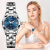 金仕盾（JIN SHI DUN）520礼物品牌手表男机械表全自动男士手表简约气质钨钢时尚腕表男 升级版-钢带本色蓝面女表
