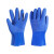 耐油耐酸碱 防水工业手套 加厚棉毛浸塑橡胶防护手套舒适内 蓝色磨砂10双价