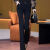 LZML喇叭裤女今年流行的新款微喇裤秋冬加绒加厚高腰遮肉显瘦休闲时尚 黑色长裤加绒 S 75-95斤