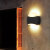 户外防水壁灯感应外墙阳台楼梯简约室外花园三角半圆形 感应壁灯ABS黑
