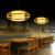 定制中式竹编餐厅店铺火锅店吊灯带射灯商用餐饮饭店包厢专用竹艺 C款小号带一个射灯