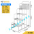 超市货架理货梯仓库家用工业踏步梯可移动带轮登高车取货梯子 灰白  四步梯  平台离地1.0米
