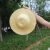 夏季遮阳农民田园塑料编织帽遮阳编织草帽儿童绘画帽休闲logo 塑料草帽单色款 直径42CM