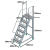 铝合金定制移动梯登高车工业踏步台阶跨线梯仓库取货 （平台离地1.8米）特厚-带脚轮扶手
