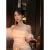 NXRP礼服女宴会晚礼服浮世舞会白色一字肩连衣裙2024新款高级感显身材 米白色 S