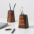 整木胡桃木复古木质笔筒现代简约原木办公室桌面文具收纳刻字 胡桃木-八角形笔筒
