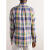 拉夫劳伦（Ralph Lauren） 小马标618男士领尖带扣式LOGO刺绣格纹亚麻衬衫 Beige XXL