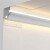 石膏线条灯带客厅免吊顶洗墙边阴角明上下发光顶角线型灯槽 HG11白色批灰款10W/米 1米单铝槽不含灯带